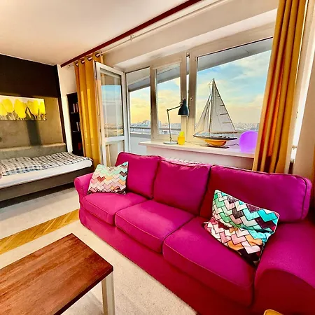 Super Yellow 2x Metro Fast Wifi 1 Gbs Netflix Panorama Miasta Apartamento